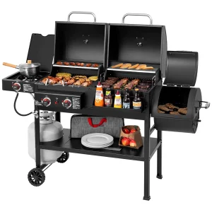 2-Burner Gas and Charcoal Combo