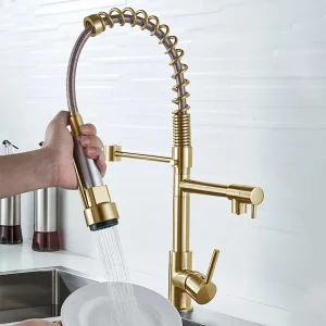 Black Brushed Kitchen Sink Faucet