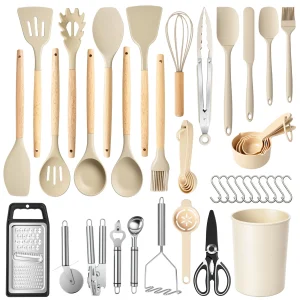 Silicone Wooden Handle Set