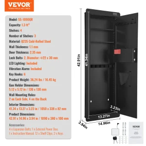 Tall Wall Safe 3/4-Tier Hidden Wall Safe